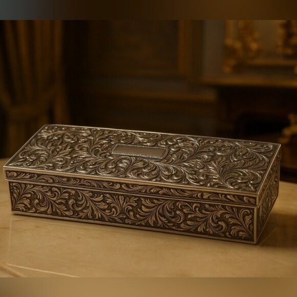 Vtg Godinger Silver 1992 Velvet-Lined Jewelry Box 9x4x2 | Quiet Luxury Decor - Picture 11 of 12